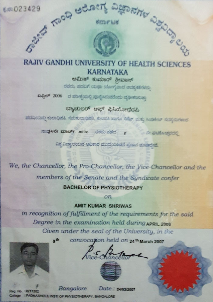 Physiotherapy Certificate